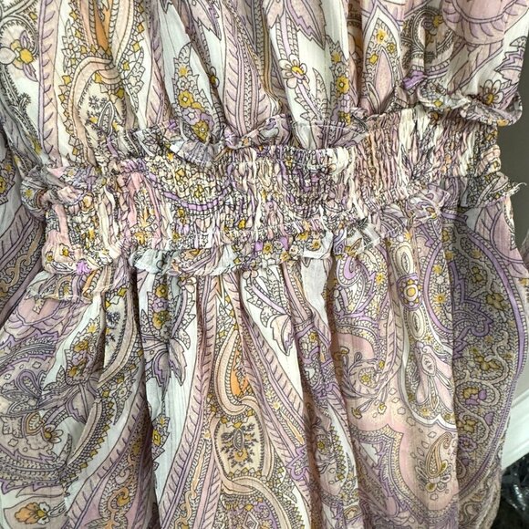 Revolve Line & Dot Boho Paisley Long Sleeve Gianna Romper Pockets MSRP $148 - Picture 10 of 11